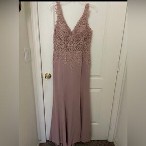 May Queen Mauve Lace Maxi Dress